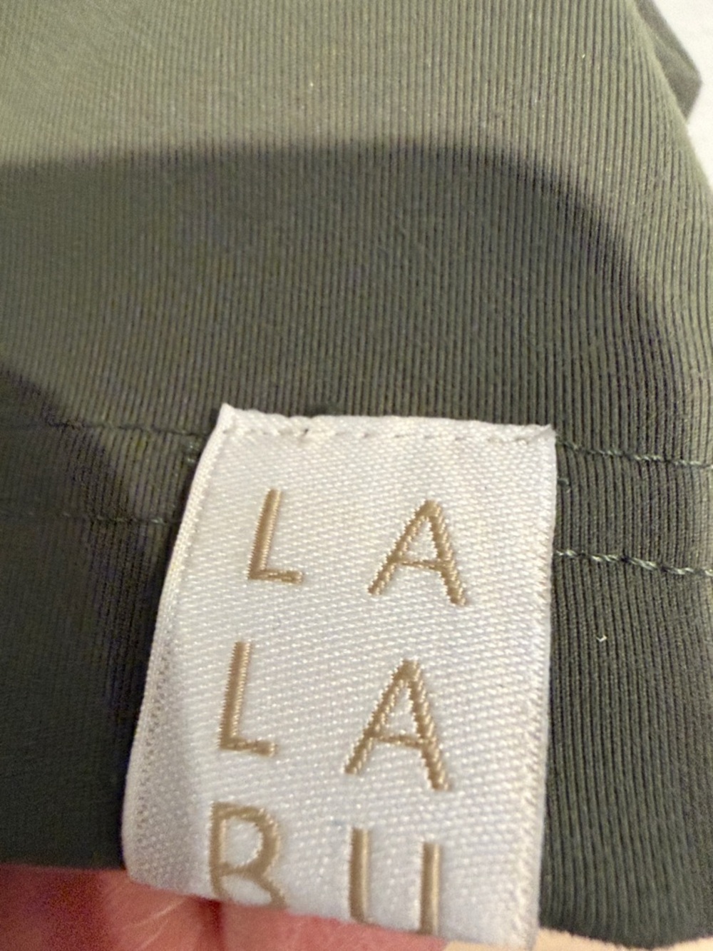 LALABU Olive Short Sleeve V-Neck Pocket Tee - Picture 3 of 6